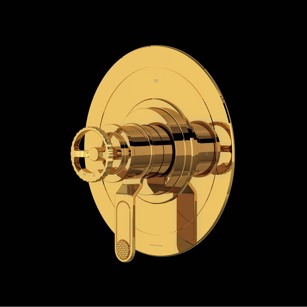 Rohl - ArmstrongE 1/2'' Therm & Pressure Balance Trim With 3 Functions - Unlacquered Brass