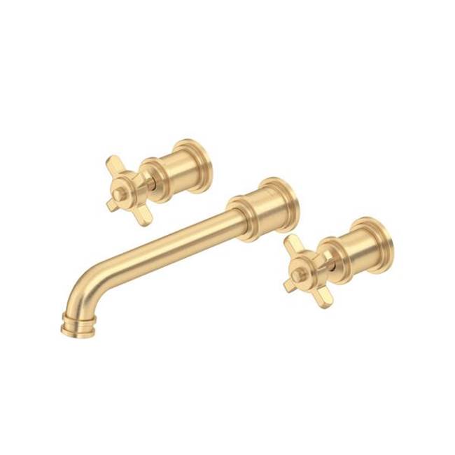 Rohl - ArmstrongE Wall Mount Lavatory Faucet Trim - Satin English Gold