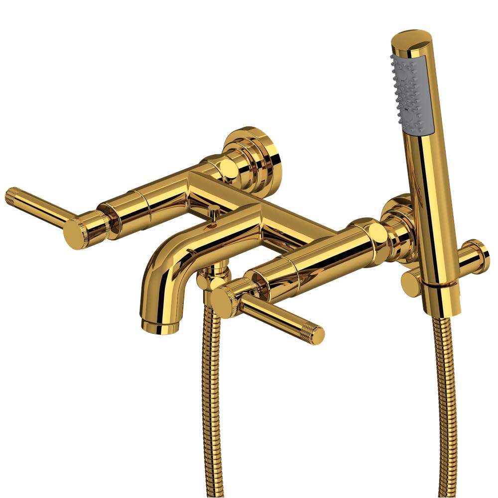 Rohl - CampoE Exposed Wall Mount Tub Filler - Unlacquered Brass