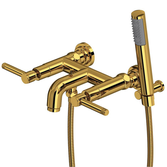 Rohl - CampoE Exposed Wall Mount Tub Filler - Unlacquered Brass