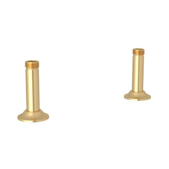 Rohl - Georgian EraE Bridge Faucet Straight Deck Unions - Satin English Gold