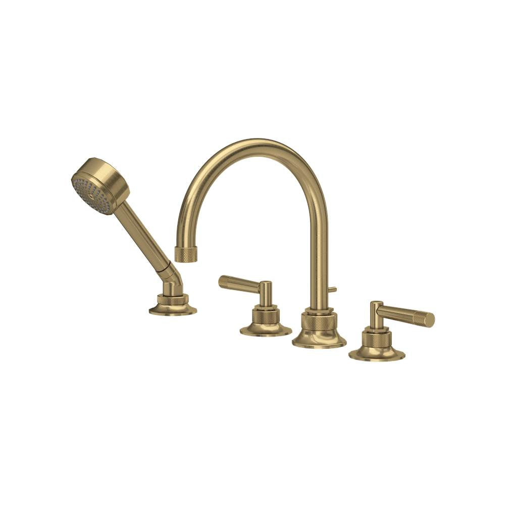 Rohl - Graceline 4-Hole Deck Mount Tub Filler - Antique Gold
