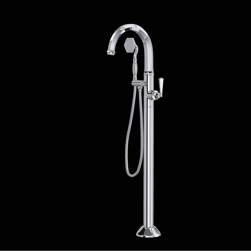 Rohl - Palladian Single Hole Floor Mount Tub Filler Trim - Polished Chrome
