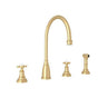 Rohl - Georgian EraE Two Handle Kitchen Faucet With Side Spray - Satin English Gold