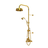 Rohl - EdwardianE 3/4'' Exposed Wall Mount Thermostatic Shower System - Unlacquered Brass