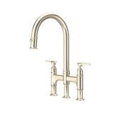 Rohl - SouthbankE Pull-Down Bridge Kitchen Faucet - Satin Nickel