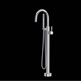 Rohl - Knurled Single Hole Floor Mount Tub Filler Trim - Polished Chrome