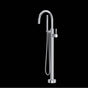 Rohl - Knurled Single Hole Floor Mount Tub Filler Trim - Polished Chrome