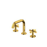 Rohl - ModelleE Widespread Lavatory Faucet With U-Spout - Unlacquered Brass