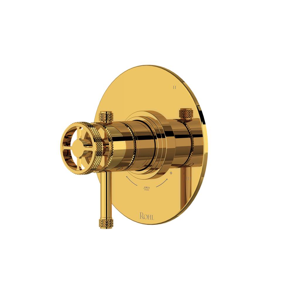 Rohl - CampoE 1/2'' Therm & Pressure Balance Trim With 3 Functions - Unlacquered Brass