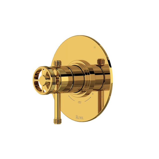 Rohl - CampoE 1/2'' Therm & Pressure Balance Trim With 3 Functions - Unlacquered Brass