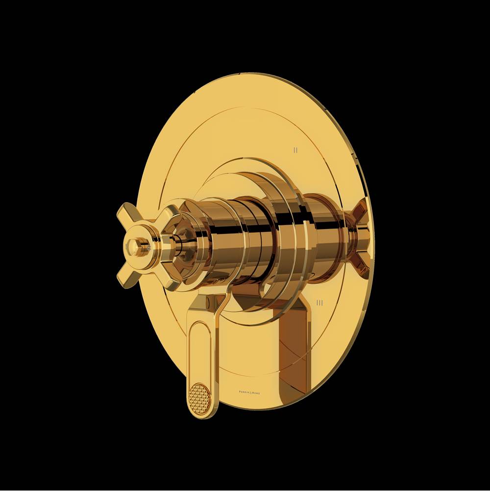 Rohl - ArmstrongE 1/2'' Therm & Pressure Balance Trim With 5 Functions - Unlacquered Brass
