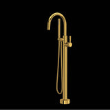 Rohl - Knurled Single Hole Floor Mount Tub Filler Trim - Unlacquered Brass
