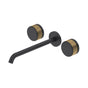 Rohl - AmahleE Wall Mount Tub Filler Trim With C-Spout - Matte Black With Antique Gold