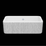 Rohl - LancasterE 30'' Single Bowl Farmhouse Apron Front Fireclay Kitchen Sink With Lines Design - Lines Silver