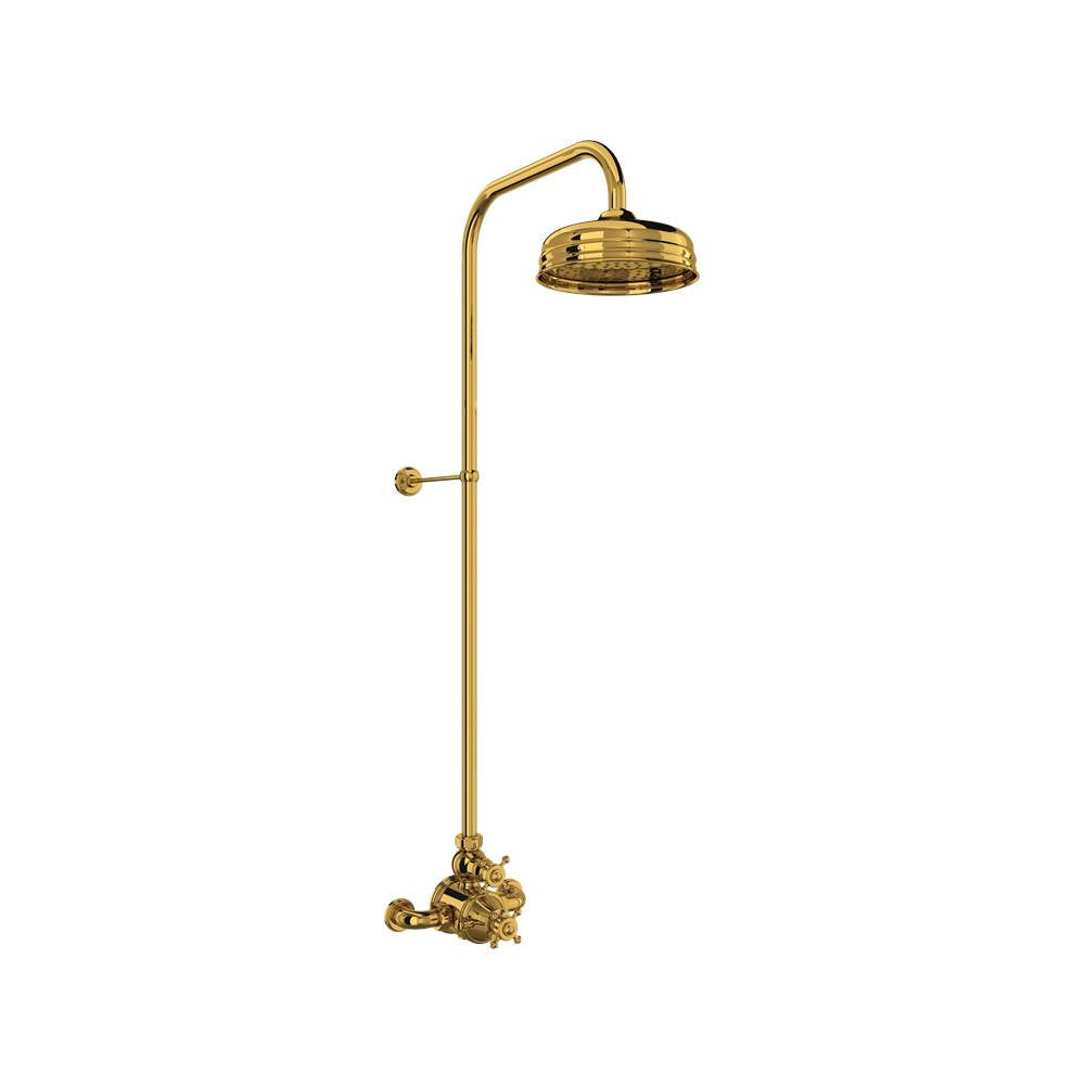 Rohl - Georgian EraE 3/4'' Exposed Wall Mount Thermostatic Shower System - Unlacquered Brass
