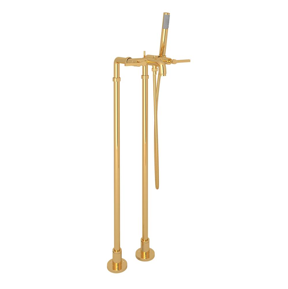 Rohl - Lombardia Floor Mount Tub Filler - Italian Brass