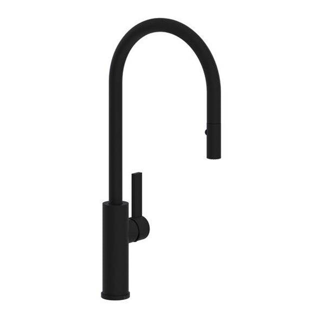 Rohl - TuarioE Pull-Down Kitchen Faucet With C-Spout - Matte Black