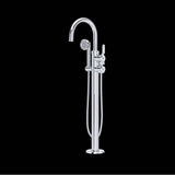 Rohl - ArmstrongE Single Hole Floor Mount Tub Filler Trim With C-Spout - Polished Chrome