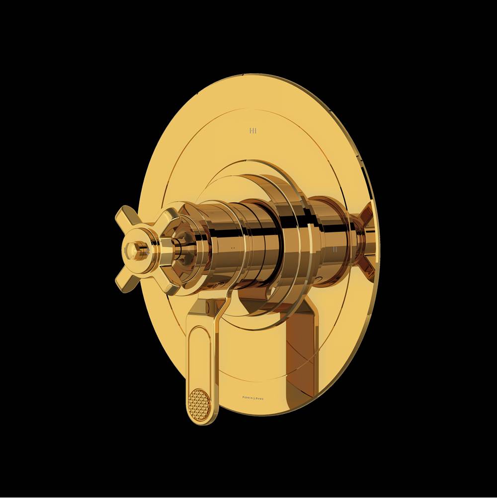 Rohl - ArmstrongE 1/2'' Therm & Pressure Balance Trim With 3 Functions - Unlacquered Brass