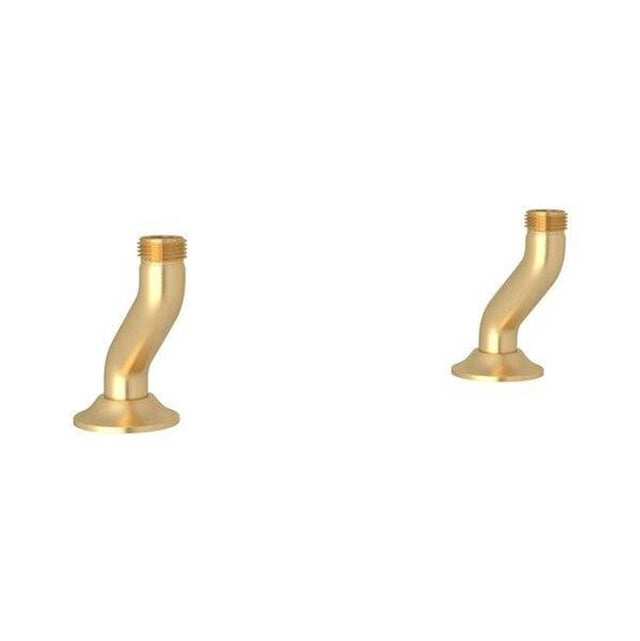 Rohl - Georgian EraE Bridge Kitchen Faucet Deck Unions - Satin English Gold