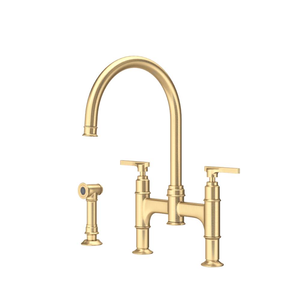 Rohl - SouthbankE Bridge Kitchen Faucet With Side Spray - Satin English Gold