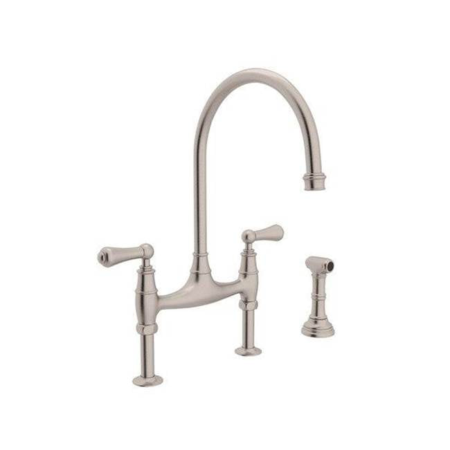 Rohl - Georgian EraE Bridge Kitchen Faucet With Side Spray - Satin English Gold