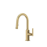 Rohl - ApothecaryE Pull-Down Bar/Food Prep Kitchen Faucet - Antique Gold