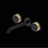 Rohl - AmahleE Wall Mount Lavatory Faucet Trim - Matte Black With Antique Gold
