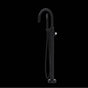 Rohl - EclissiE Single Hole Floor Mount Tub Filler Trim With C-Spout - Matte Black With Polished Chrome