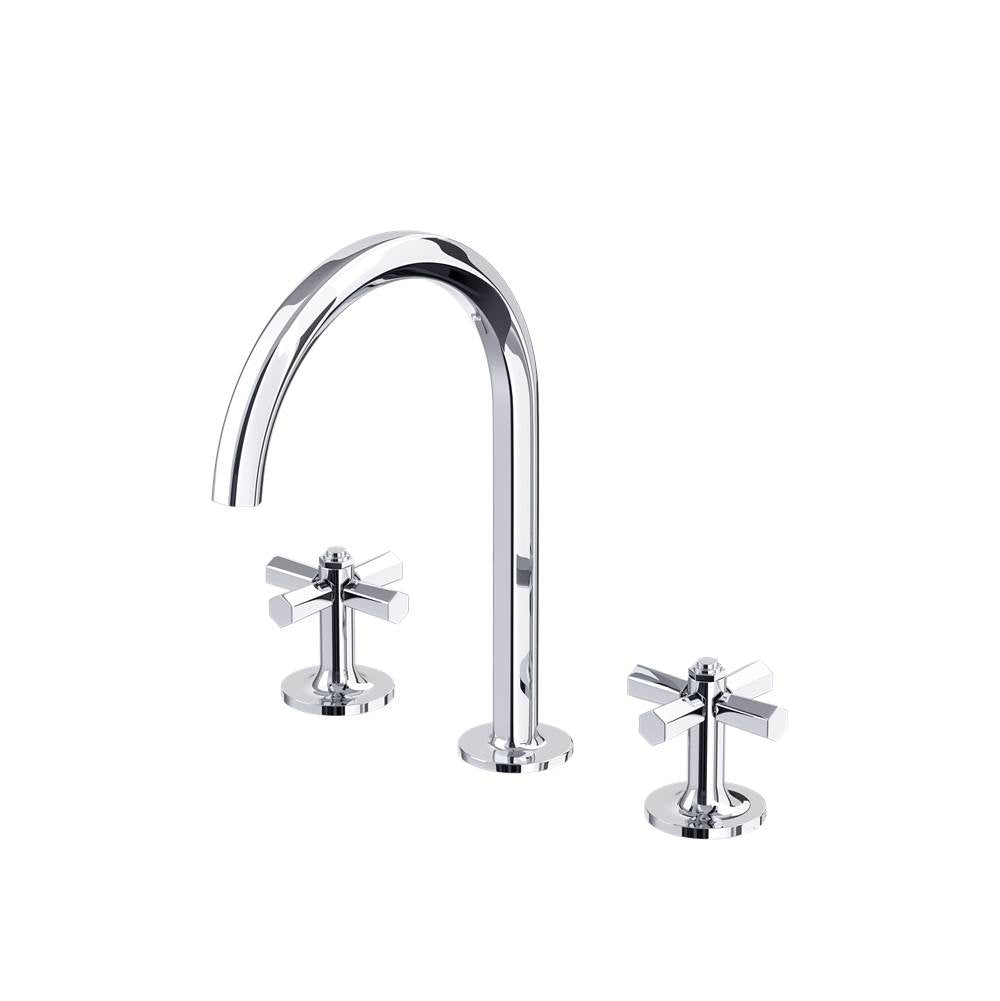 Rohl - ModelleE Widespread Lavatory Faucet With C-Spout - Polished Chrome