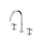 Rohl - ModelleE Widespread Lavatory Faucet With C-Spout - Polished Chrome