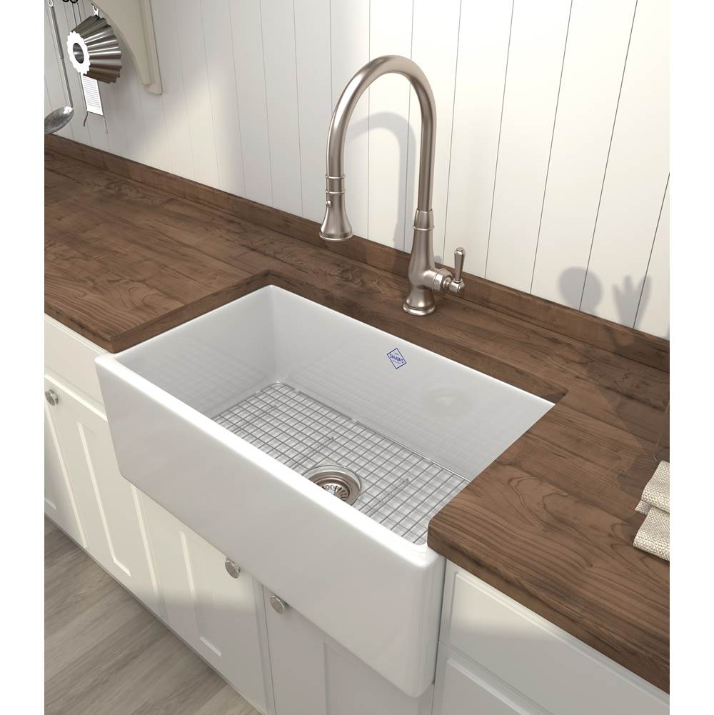 ShakerE 30'' Single Bowl Farmhouse Apron Front Fireclay Kitchen Sink