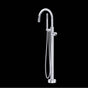 Rohl - EclissiE Single Hole Floor Mount Tub Filler Trim With C-Spout - Polished Chrome
