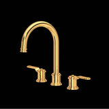 Rohl - ArmstrongE Widespread Lavatory Faucet With C-Spout - English Gold