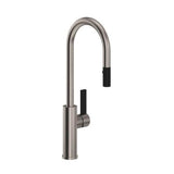 Rohl - TuarioE Pull-Down Bar/Food Prep Kitchen Faucet With C-Spout - Satin Nickel