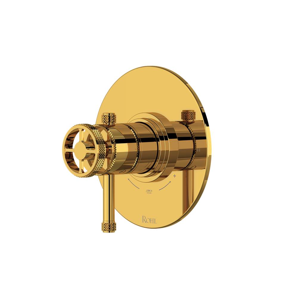 Rohl - CampoE 1/2'' Therm & Pressure Balance Trim With 2 Functions - Unlacquered Brass