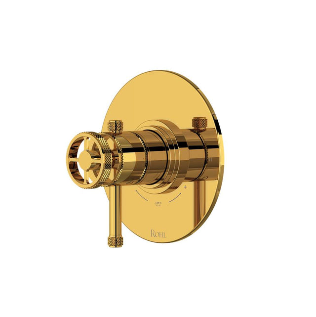 Rohl - CampoE 1/2'' Therm & Pressure Balance Trim With 2 Functions - Unlacquered Brass