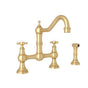 Rohl - EdwardianE Bridge Kitchen Faucet With Side Spray - Satin English Gold