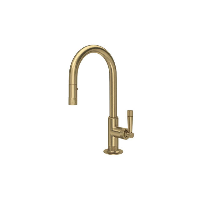 Rohl - Graceline Pull-Down Bar/Food Prep Kitchen Faucet With C-Spout - Antique Gold