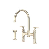 Rohl - SouthbankE Bridge Kitchen Faucet With Side Spray - Satin Nickel