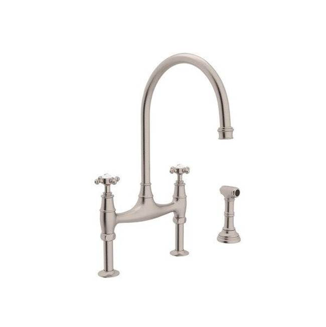 Rohl - Georgian EraE Bridge Kitchen Faucet With Side Spray - Satin English Gold