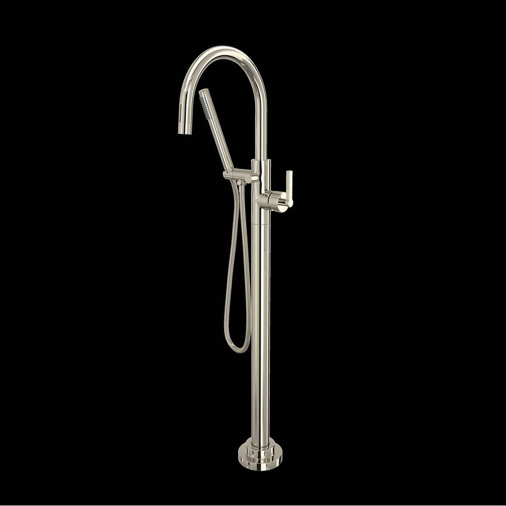 Rohl - Lombardia Single Hole Floor Mount Tub Filler Trim - Polished Nickel