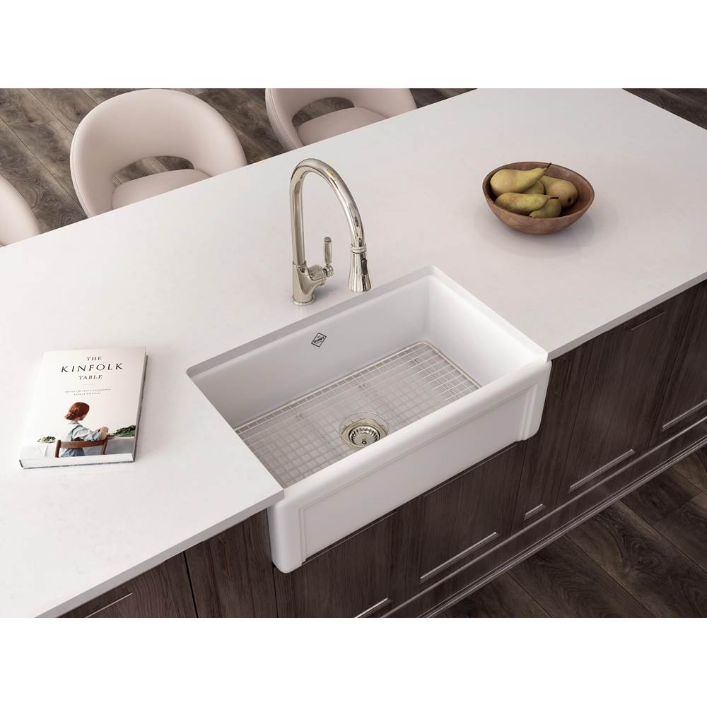 EgertonE 30'' Single Bowl Farmhouse Apron Front Fireclay Kitchen Sink