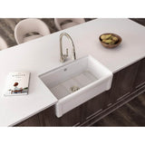 EgertonE 30'' Single Bowl Farmhouse Apron Front Fireclay Kitchen Sink