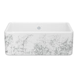 Rohl - ShakerE 30'' Single Bowl Farmhouse Apron Front Fireclay Kitchen Sink With Metallic Design - Metallic Silver