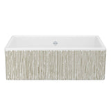 Rohl - ShakerE 33'' Single Bowl Farmhouse Apron Front Fireclay Kitchen Sink With Lines Design - Lines Gold
