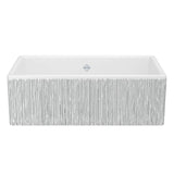 Rohl - ShakerE 33'' Single Bowl Farmhouse Apron Front Fireclay Kitchen Sink With Lines Design - Lines Silver