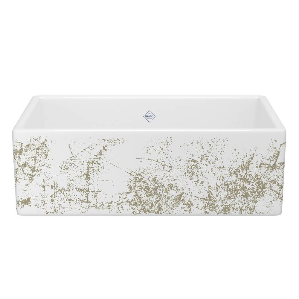 Rohl - ShakerE 33'' Single Bowl Farmhouse Apron Front Fireclay Kitchen Sink With Metallic Design - Metallic Gold
