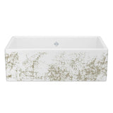 Rohl - ShakerE 33'' Single Bowl Farmhouse Apron Front Fireclay Kitchen Sink With Metallic Design - Metallic Gold
